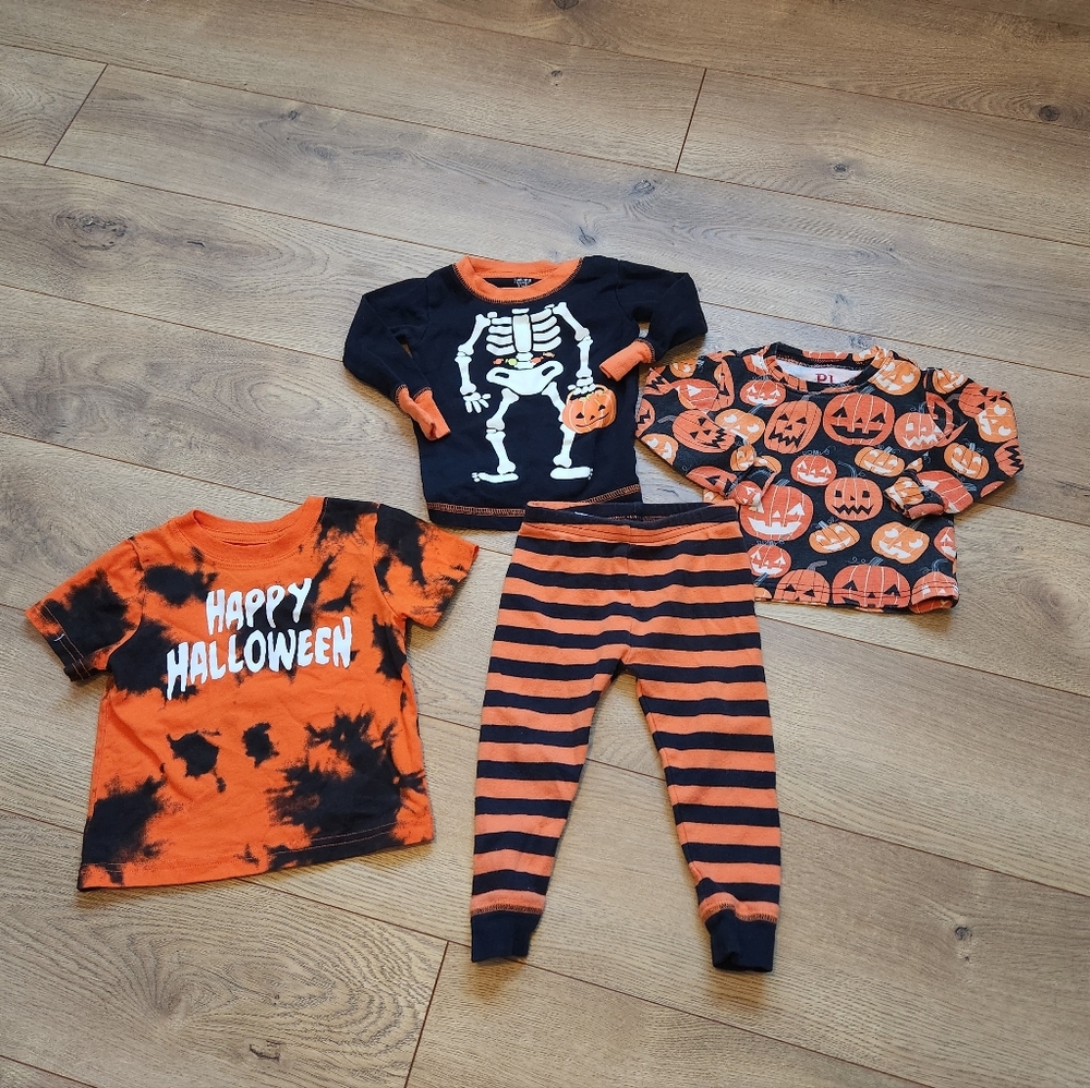 12 Months Boys Halloween tee And pjs